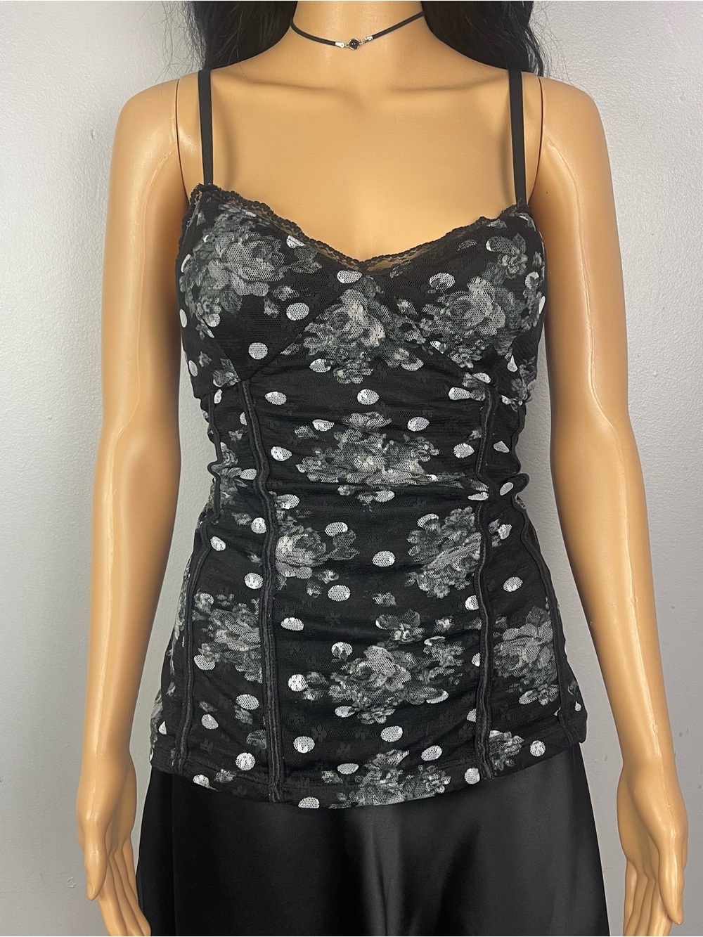 Y2K Polka Dot Corset Tank